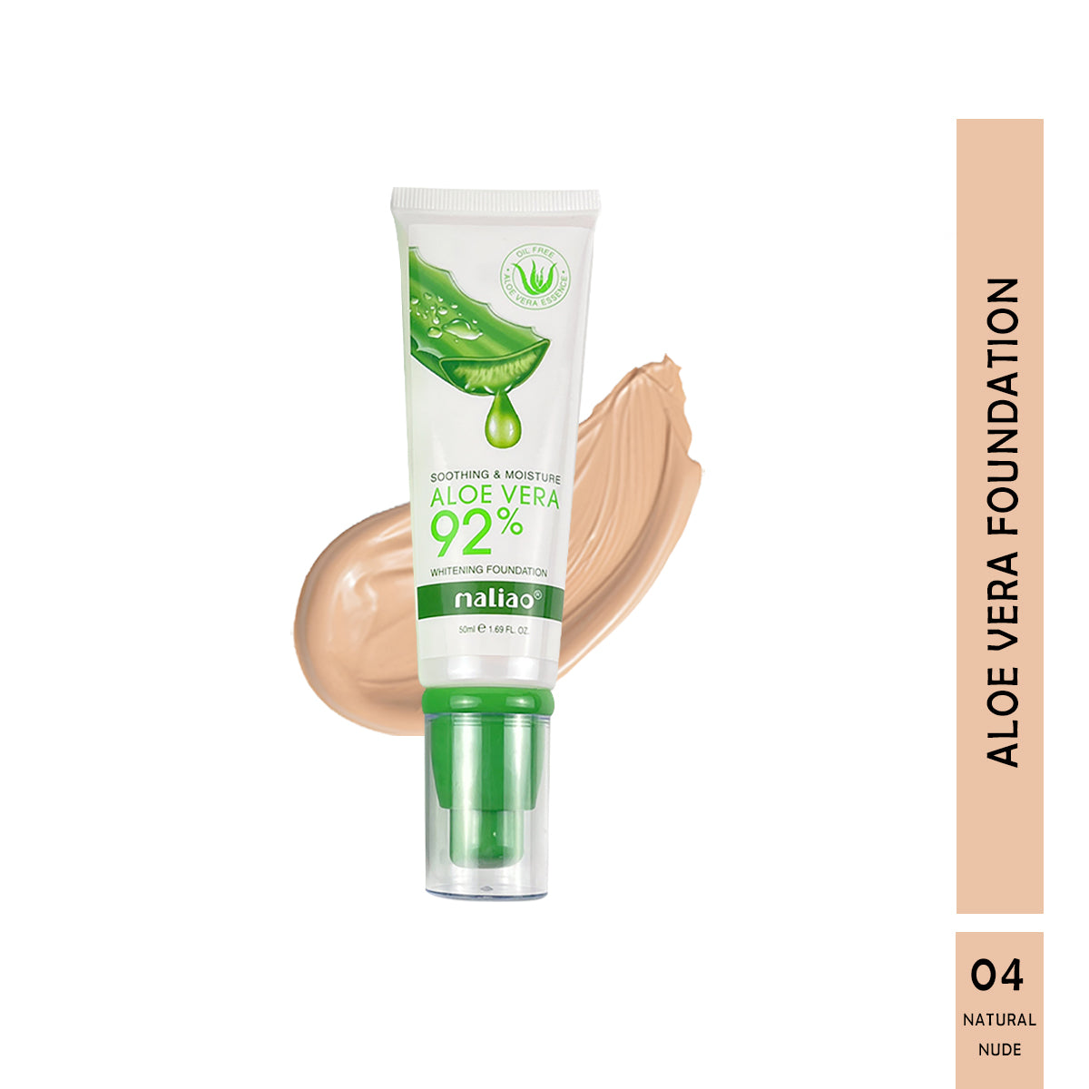 Maliao Aloe Vera 92% Soothing & Moisture Whitening Foundation - Nourish and Illuminate Face